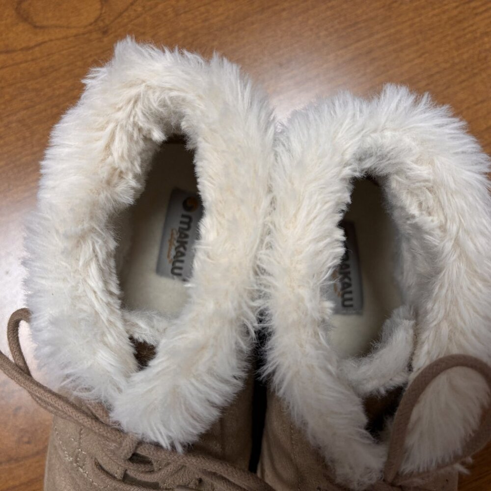 Makalu Faux Suede Fur-Lined Ankle Boots Lace-Up Women's size 7.5 regular - Picture 6 of 7